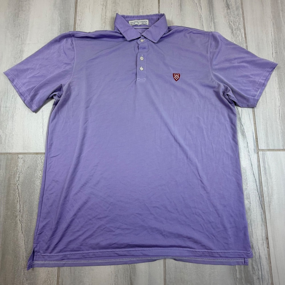 Holderness & Bourne The Graham Riviera‎ Oxford Purple Golf Polo Mens XL Tailored